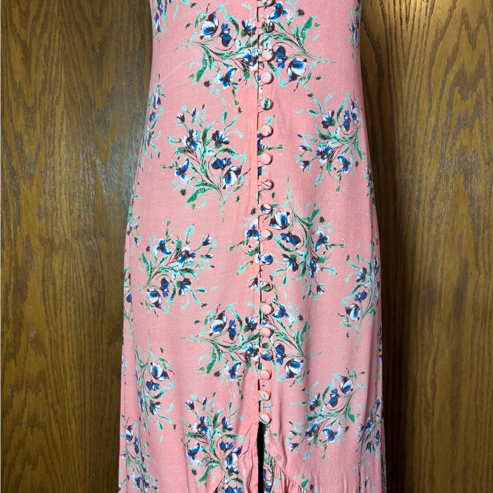 Flynn Skye Coral Floral Maxi Dress. Medium. - Picture 3 of 10
